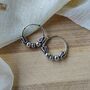 Silver Sterling Oxidised Wired Ball Tribal Hoops, thumbnail 1 of 4