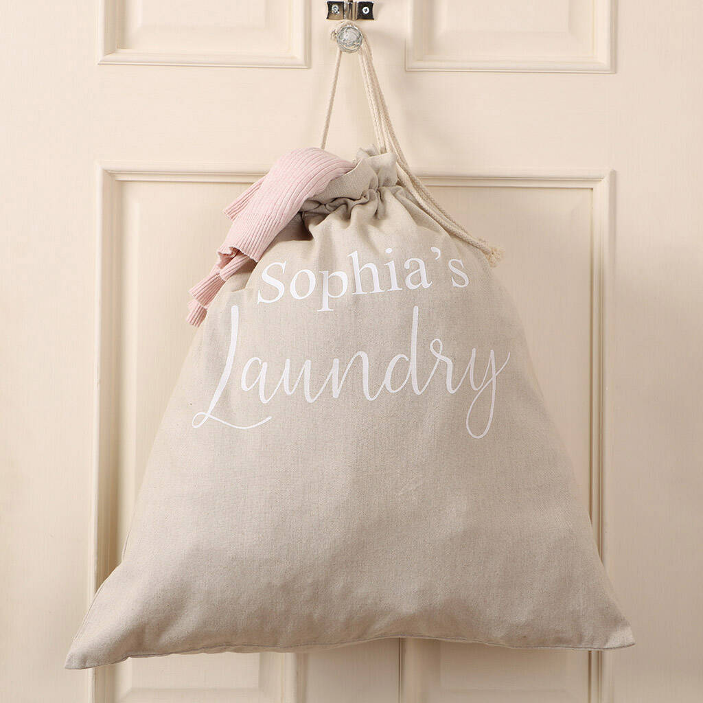 Personalised Laundry Room Drawstring Wash Bag By Dibor