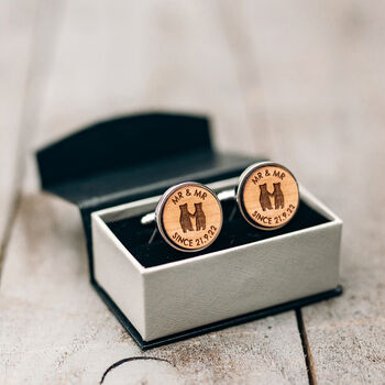 Mr And Mr Since Personalised Wedding Cufflinks, 3 of 5