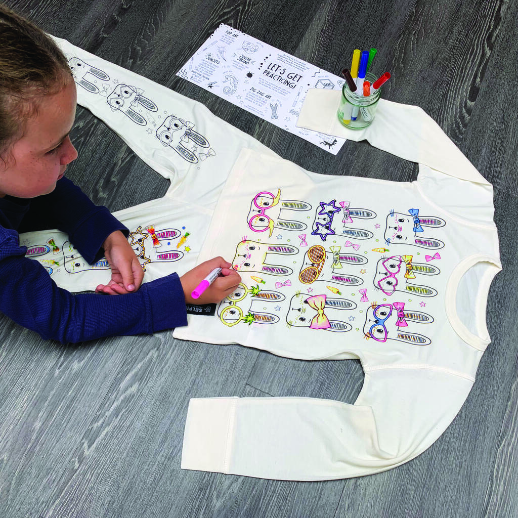 Funny Bunny Pyjamas With Fabric Pens, 1 of 9