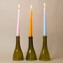 Set Of Three Wine Bottle Candlesticks With Candles, thumbnail 1 of 12