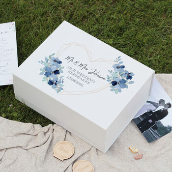 Geometric Floral Heart Wedding Keepsake Box, 5 of 5