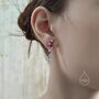 Emerald Green Cz Cluster Stud Long Drop Earrings, thumbnail 4 of 11