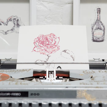 Personalisable Red Rose Typewriter Art Print, 8 of 12