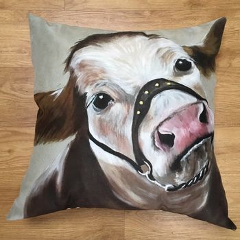 Lonesome Moo, Faux Suede Cow Cushion, 2 of 5