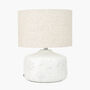 White Small Floral Ceramic Table Lamp, thumbnail 5 of 9