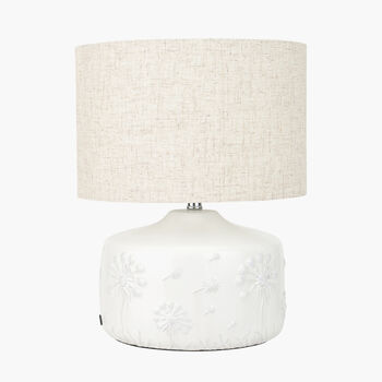 White Small Floral Ceramic Table Lamp, 5 of 9