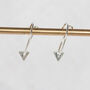 Sterling Silver Triangle Bead Charm Hoops, thumbnail 1 of 3