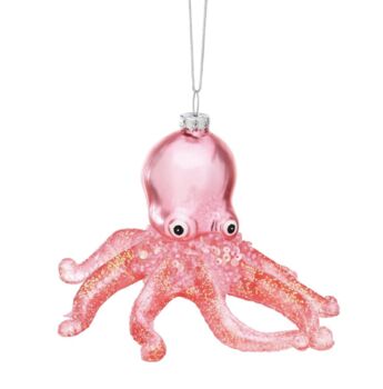 Pink Octopus Shaped Bauble, 2 of 3