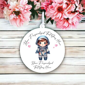 Personalised Cute Child Astro Hearts Decoration Gift, 2 of 2