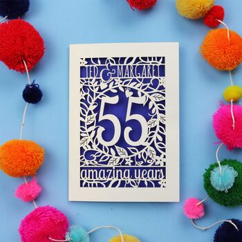 Emerald Wedding Anniversary Card 55 Amazing Years, 7 of 8
