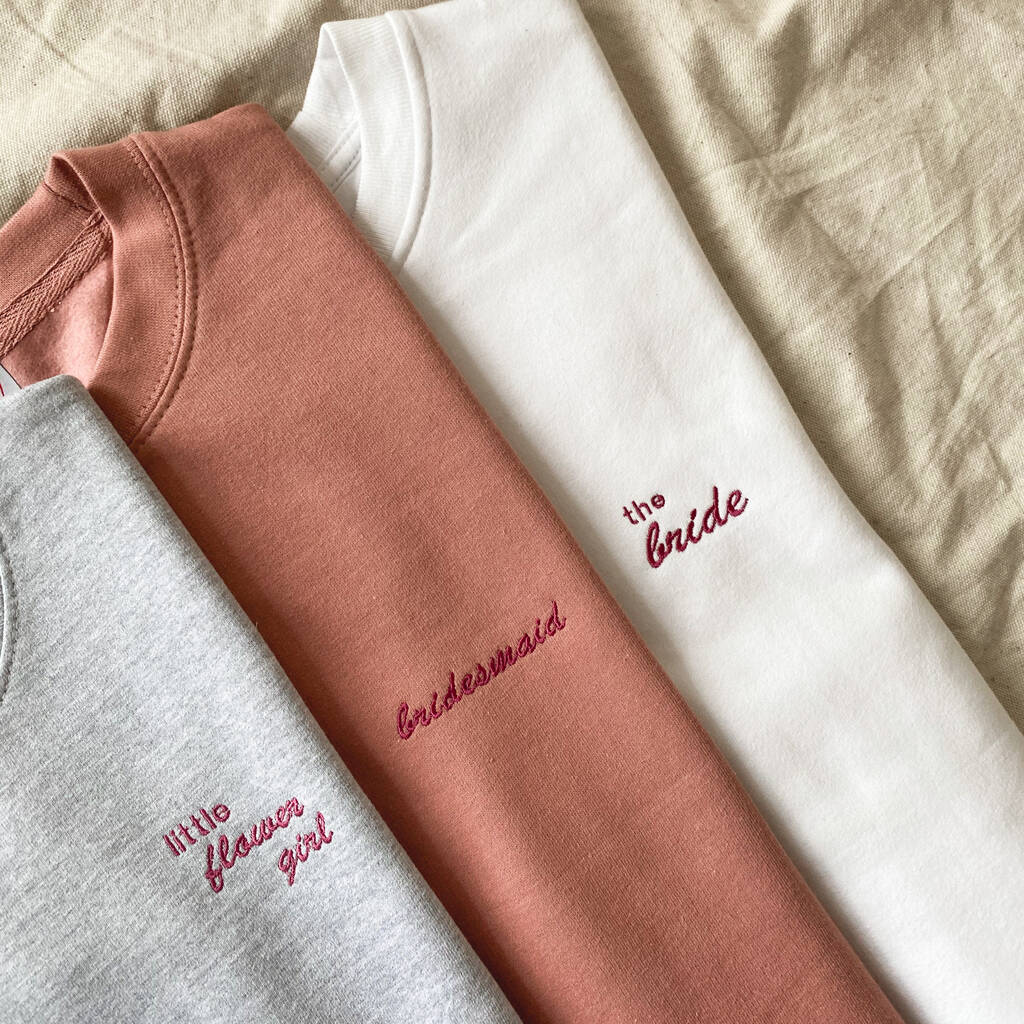 Embroidered 'Mrs' Script Personalised Sweatshirt By Rock On Ruby