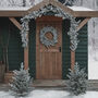 LED Outdoor Snowy Christmas Wreath Garland And Trees, thumbnail 3 of 4