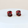Shiny Red Poppy Stud Earrings, thumbnail 2 of 3
