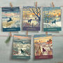 The Spaniel Dog Walking Christmas Card Collection, thumbnail 1 of 12