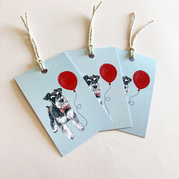 Schnauzer Dog And Balloon Wrapping Paper, 4 of 4