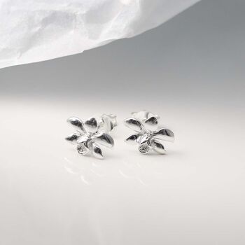 Sterling Silver Daffodil Stud Earrings, 9 of 11