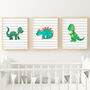Dinosaurs Art Prints Set For Dinosaur Themed Nursery, thumbnail 1 of 4