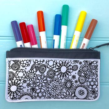Flower Pencil Case To Colour In, 2 of 6