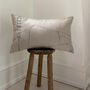 Abode | Appliqué Stitch Collage Linen Cushion, thumbnail 1 of 6