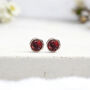 Sterling Silver January Garnet Birthstone Stud Earrings, thumbnail 3 of 7