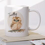 Personalised Name Painted Owl Office Gift Mug, thumbnail 1 of 4