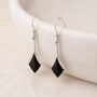 Sterling Silver Black Onyx Drop Earrings, thumbnail 2 of 5