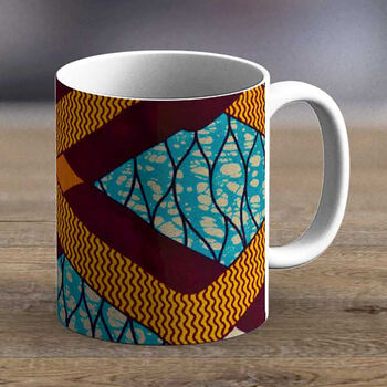 Purple, Blue And Orange African Print Fabric Mug 23, 2 of 2