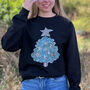 Leopard Star Christmas Tree Jumper, thumbnail 1 of 2
