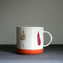 Ceramic Mug Orange Leaf Design, thumbnail 3 of 4