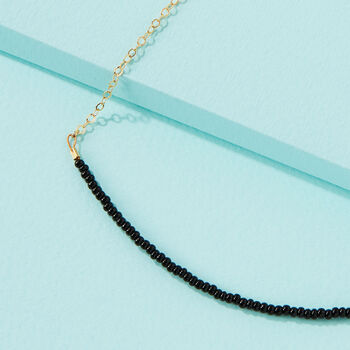 Tiny Beaded Chain Necklace In Black Or White, 8 of 11