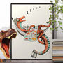 Velociraptor Dinosaur Bedroom Poster, thumbnail 1 of 6
