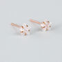 Rose Gold Colour Sterling Silver Crystal Star Stud Earrings, thumbnail 2 of 5