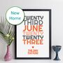 Personalised New Home Date Print With Message, thumbnail 1 of 12