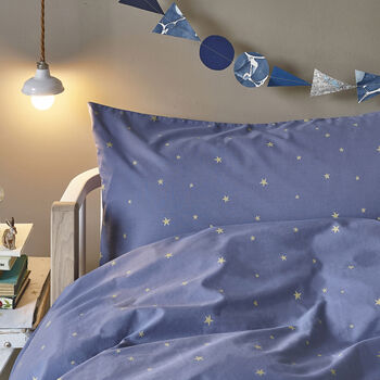 Indigo Starry Sky Duvet Set In Cot Bed And Single, 2 of 3