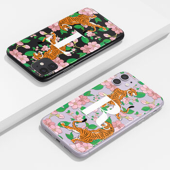Personalised Tiger Cherry Floral Clear Phone Case, 2 of 5