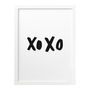Xoxo Hugs And Kisses Typography Print, thumbnail 2 of 2