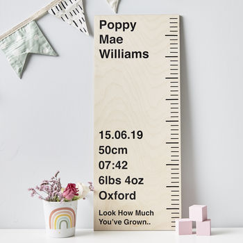 Personalised Wooden Birth Ruler, 2 of 12