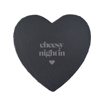 Heart Slate Cheeseboard 'Cheesy Night In', 2 of 2