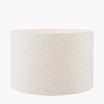 White Boucle Cylinder Lampshade For Table Lamps, 2 of 7