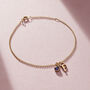 Birthstone And Italic Initial Charm Bracelet, thumbnail 3 of 8