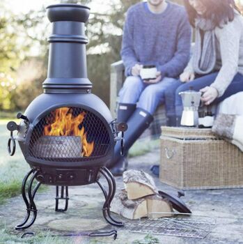 Steel Chiminea With Grill With A Choice Of Three Sizes, 2 of 6