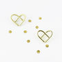 Gold Union Stud Earrings With Love Note, thumbnail 4 of 7
