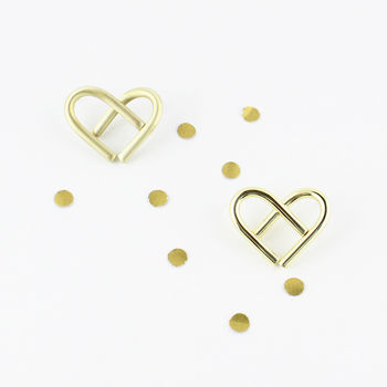 Gold Union Stud Earrings With Love Note, 4 of 7