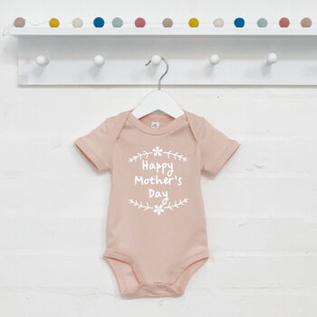 Happy Mothers Day Babygrow With Flowers, 2 of 5