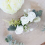 Cream And Sage Green Bridal Flower Comb, thumbnail 6 of 8