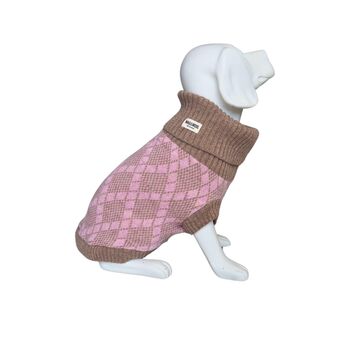 Pink Argyle Dog Jumper, 2 of 5