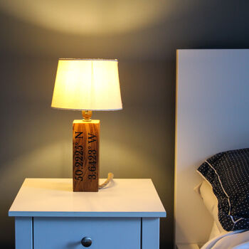 Personalised Wooden Engraved Lamp Stand, 11 of 12