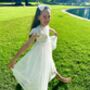 Audrey In Ivory White ~ Party Or Flower Girl Dress, thumbnail 2 of 5