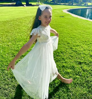 Audrey In Ivory White ~ Party Or Flower Girl Dress, 2 of 5